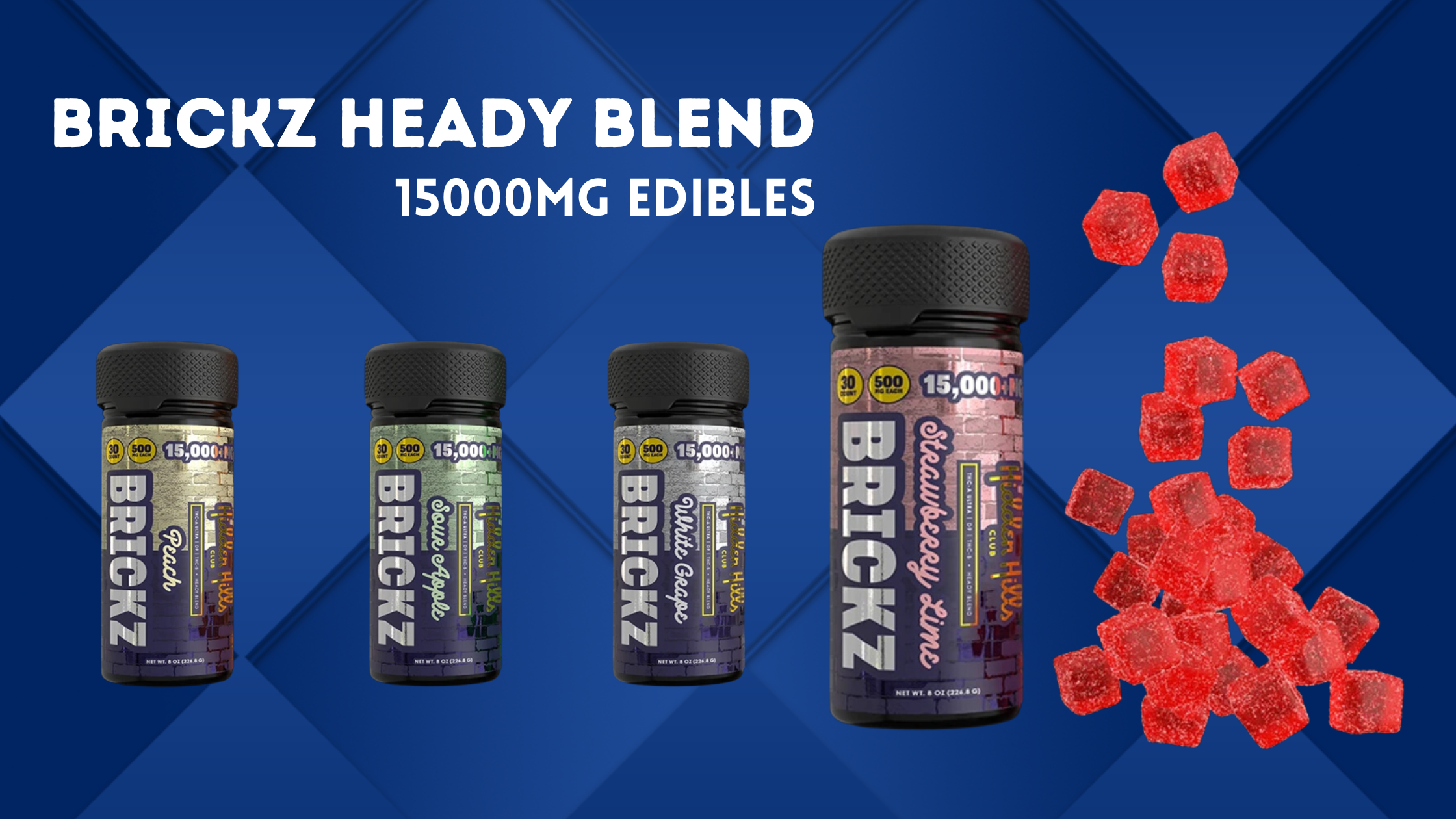 Brickz Heady Blend 15000MG Edibles
