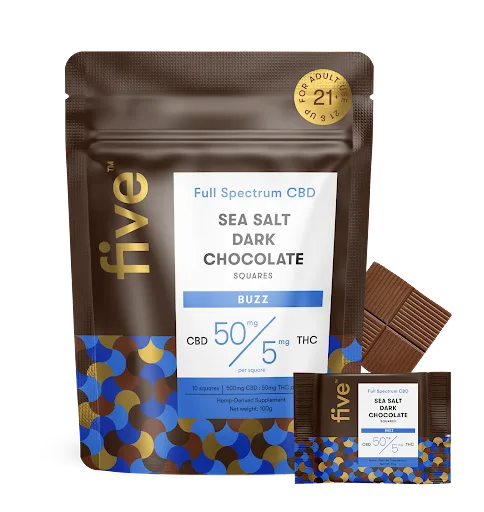 Five Full Spectrum CBT + THC Dark Chocolate